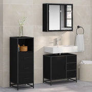 vidaXL Set di mobili per il bagno 3 pcs Rovere nero 35 x 37.5 x 100 cm