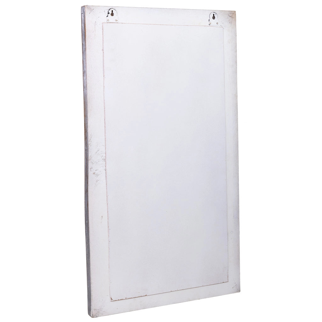 Specchio in legno invecchiato bianco 60x5x107
