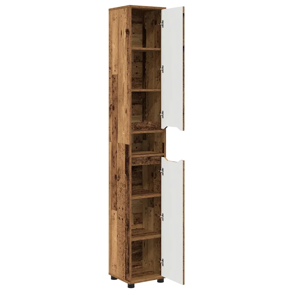 Mobile da Bagno con porta Legno vecchio 30,5 x 30 x 195 cm 888765