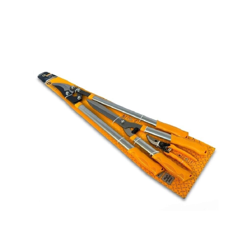 Kit di 3 forbici cesoie per giardinaggio da potatura tagliasiepi troncarami pota
