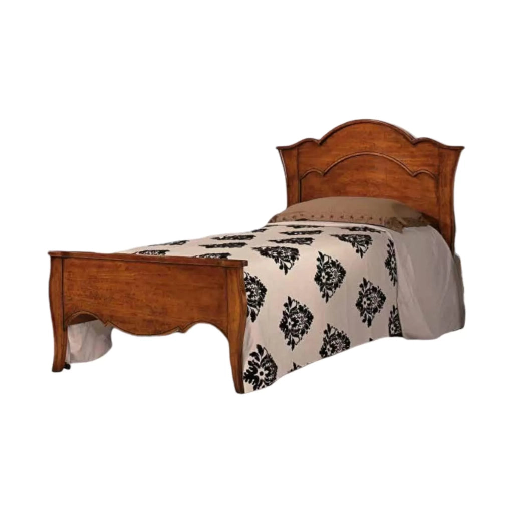 Letto singolo interamente in legno di pioppo tinta noce 122x211x113 - Mobili 2G