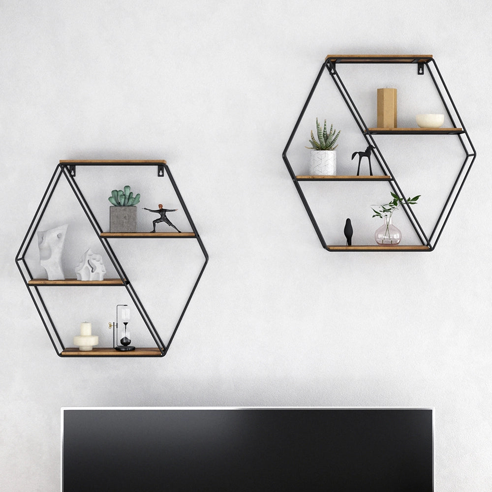 Vicco Libreria da parete Legno antico 51 x 52 cm Forma angolare