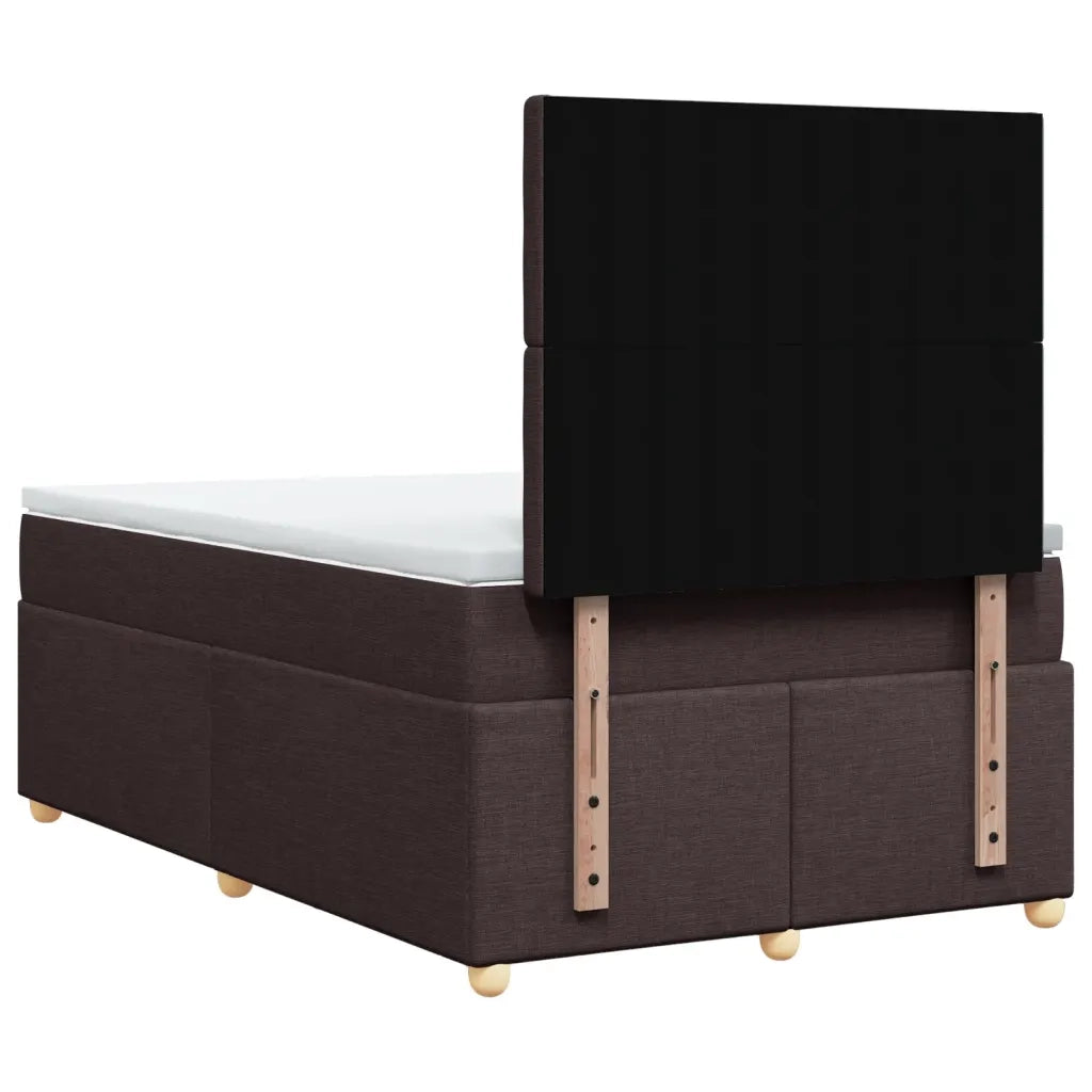 Giroletto a Molle con Materasso Marrone Scuro 120x200cm Tessuto