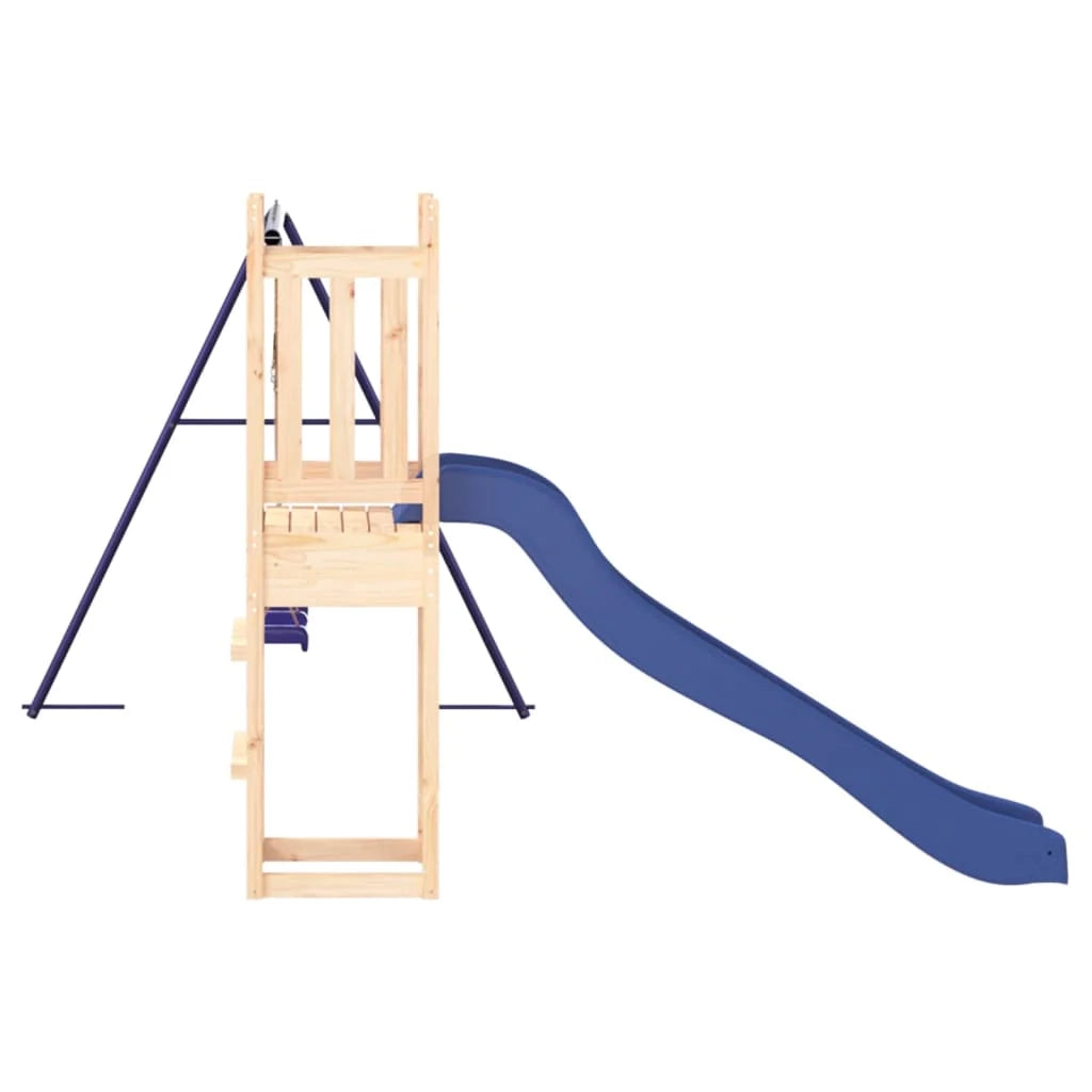 Altalene per parco giochi all'aperto scivolo altalene robuste giochi da giardino 308 x 321 x 169 cm legno di pino massiccio 02_0004804