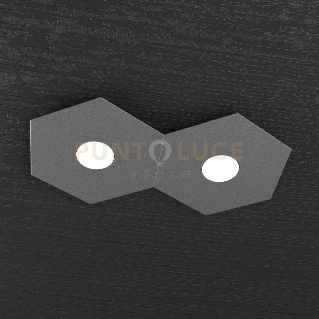 HEXAGON APPLIQUE-PLAFONIERA 2 LUCI GRIGIO ANTRACITE 1142-2L-GA