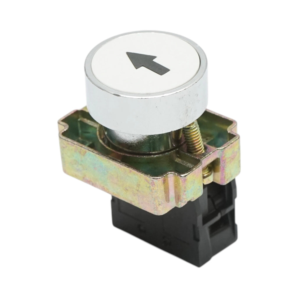 Pulsante bianco con ritorno e marcatura a freccia 1NO, 400V/10A, LAY5 Breckner Germany