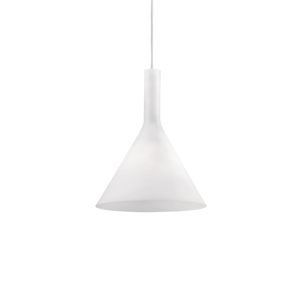 Sospensione Moderna Cocktail Vetro Bianco 1 Luce E14