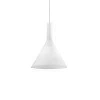 Sospensione Moderna Cocktail Vetro Bianco 1 Luce E14