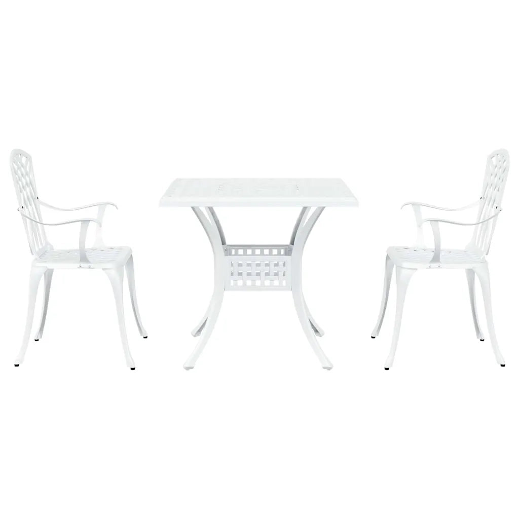Set di Tavolo da Giardino 3 pcs Bianco Alluminio pressofuso 3334758