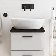 Piano Bagno Marrone Scuro 40x60x2 cm Legno Massello Trattatocod mxl 102822