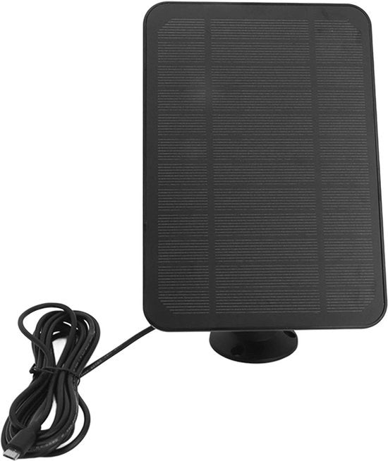 Pannello Fotovoltaico Adattabile 360 Gradi - Facile da Installare - 4W 5V Caricatore Solare - Telecamera di Sicurezza - Nero.
