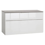 PANCA DOPPIO CASSETTO LINEA 'GALAVERNA' cm. 35 x 90 x h.50 - cemento/bianco  - COMPOSAD