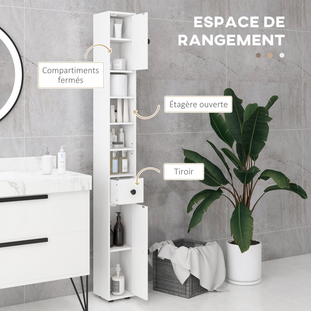 Armadio da bagno colonna ¨C zephmum ¨C 20x20x180 bianco