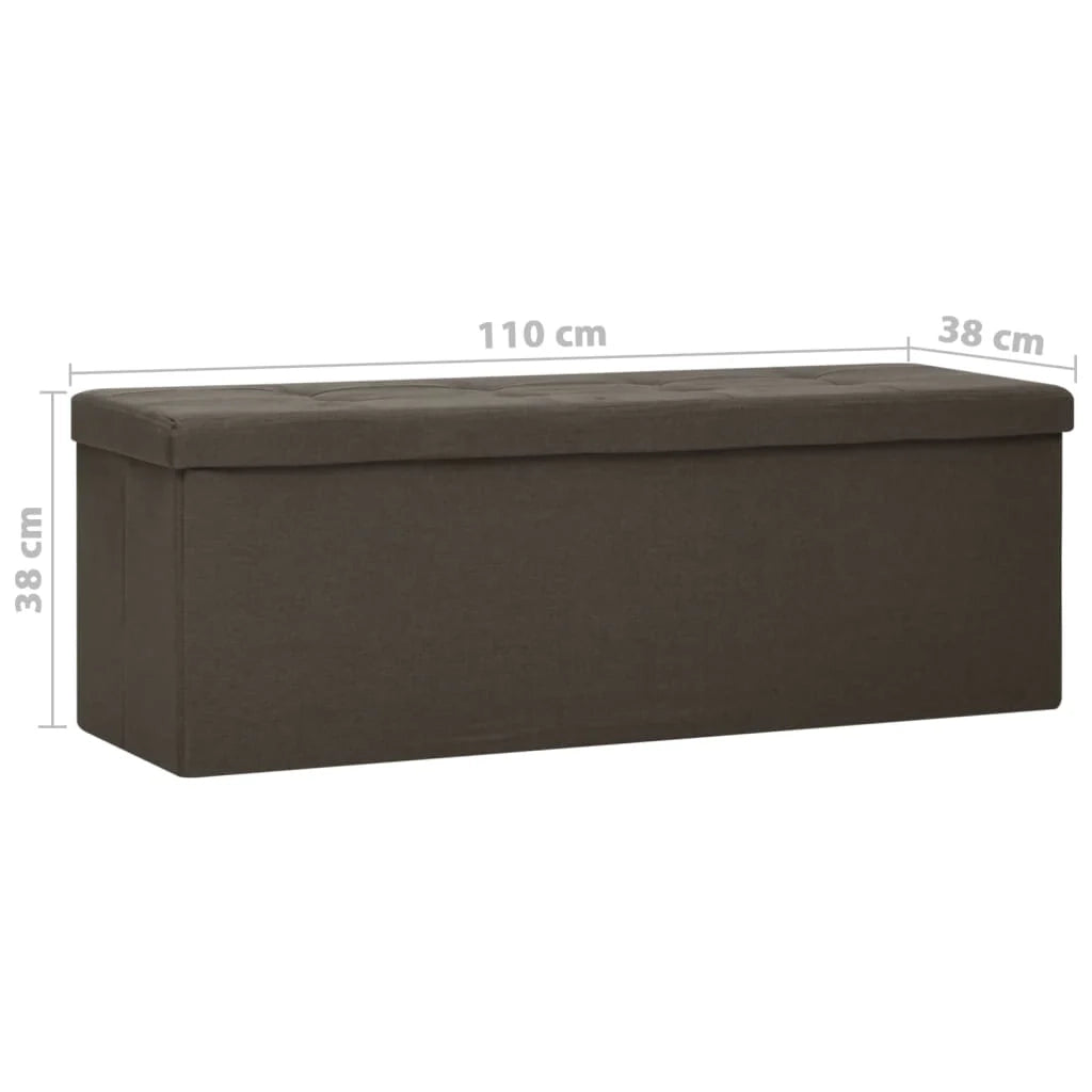 Panca contenitore pieghevole 110 x 38 x 38 cm marrone scuro lino sintetico 02_0010897