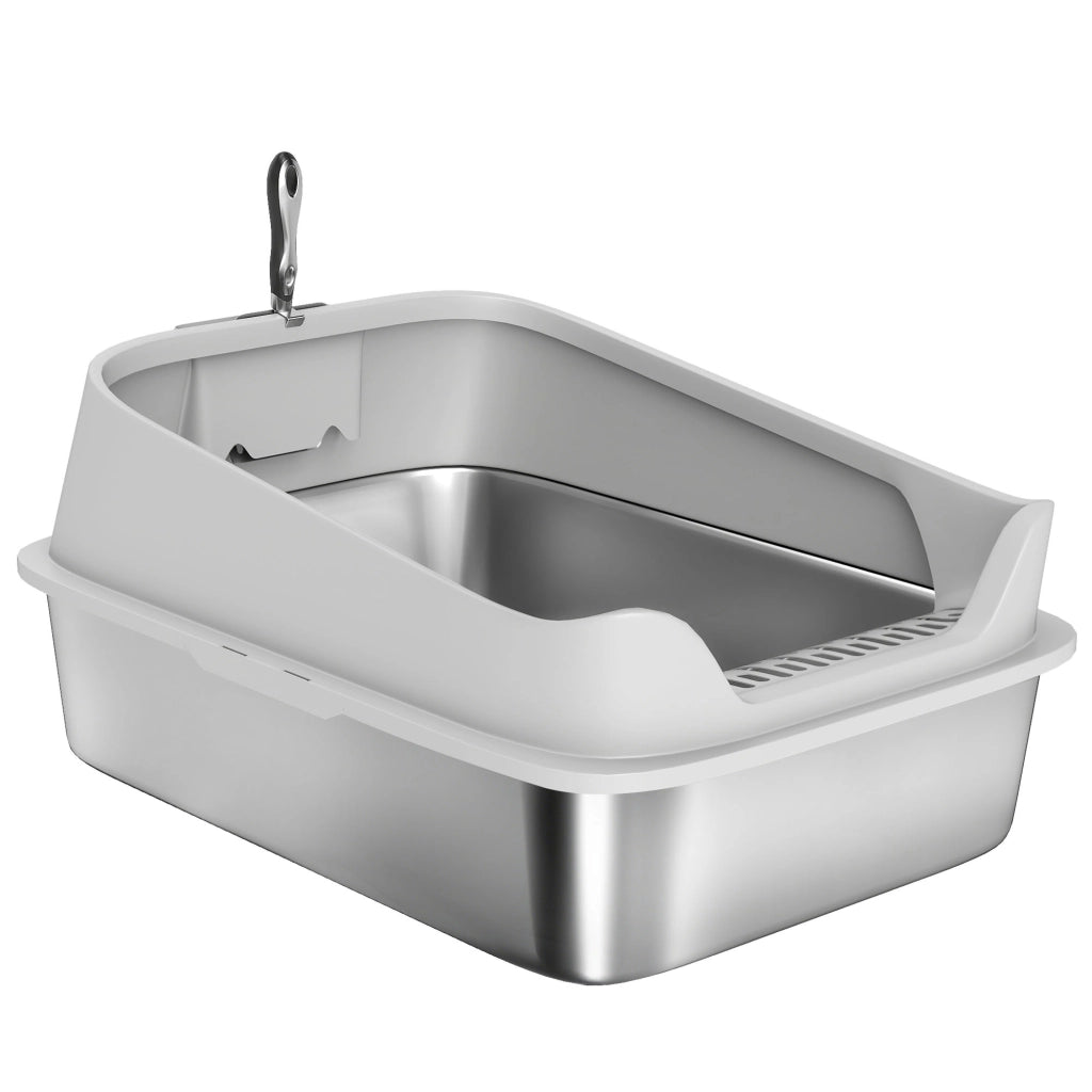 Arenero per Gatti ¨C zephmum ¨C 70x50x30 cm Grigio Acciao Inox