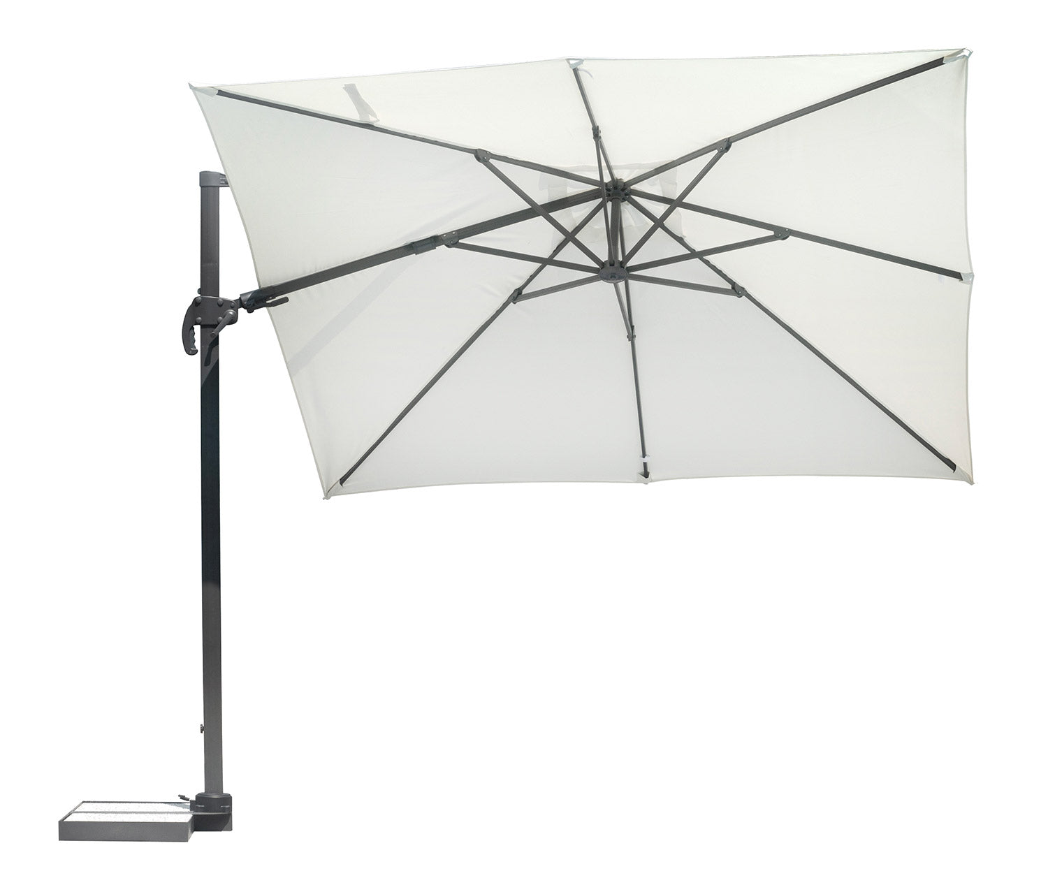 Ombrellone Decentrato da Giardino 3x3m California in Alluminio e Poliestere Ecrù