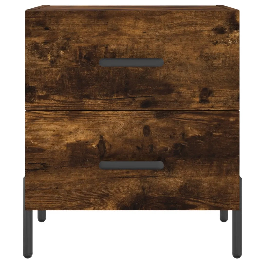 Comodini 2 pz-Set di 2 Tavolino da notte Rovere Fumo 40x35x47,5 cm in Legno Multistrato 579899