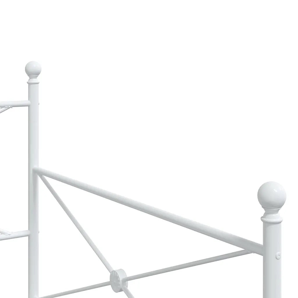 Letto singolo | Letto per adulti | Dormeuse senza Materasso Bianco 107x203 cm in Acciaio
