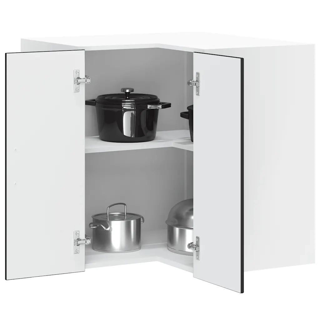 vidaXL Pensile da Cucina ad Angolo Porto Nero in Legno Multistrato