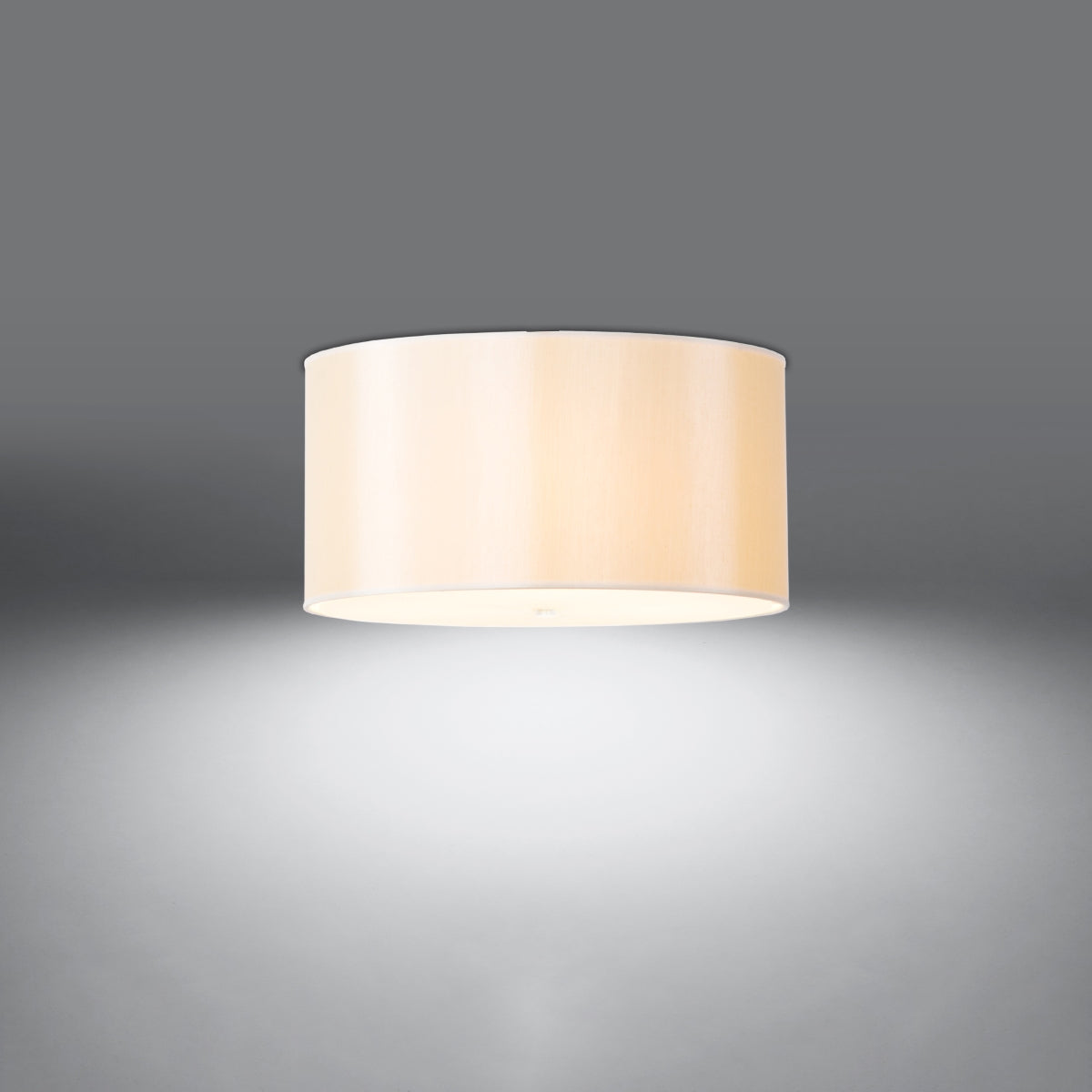 Lampada da soffitto a LED E27 a 5 luci della serie Otto 2BM, tessuto bianco, vetro e acciaio
