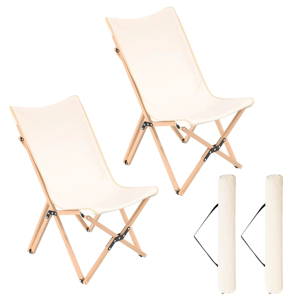 Set di 2 sedie da giardino pieghevoli 51 x 72,5 x 92,5 cm comfort ottimale stile moderno bambù beige 20_0019598