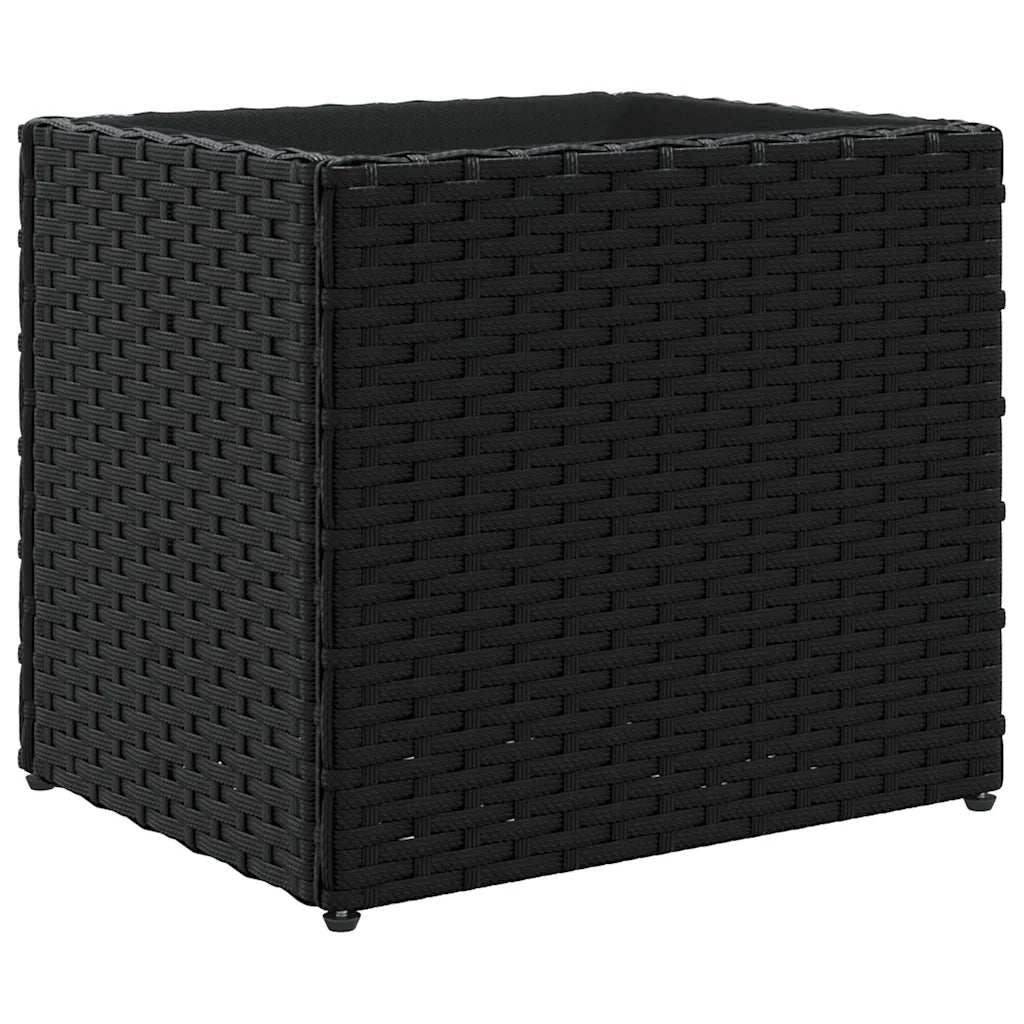 Fioriere da Giardino 2 pz Nere 36x30x32 cm in Polyrattan 3210531