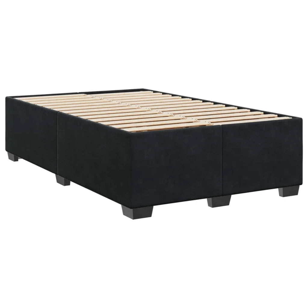 Letto box spring con materasso Nero 120 x 200 cm Velluto 3455080