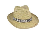CAPPELLO IN PAGLIA NATURALE MODELLO ALPINO- misure 56-58-60 busta da pz.12 (pz.4 x misura) - 12 pezzi VETTE