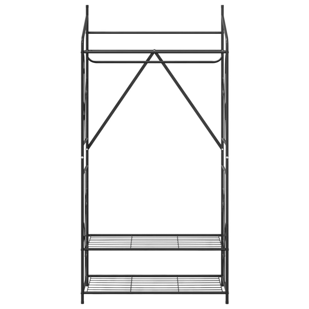 Set di 2 mobili moderni aperti 78 x 36 x 158 cm finitura opaca stile minimalista metallo nero 02_0056127