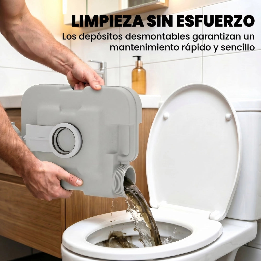 WC Portatile con Doppio Serbatoio 10L ¨C Zephmum ¨C Grigio 36x42x30 cm