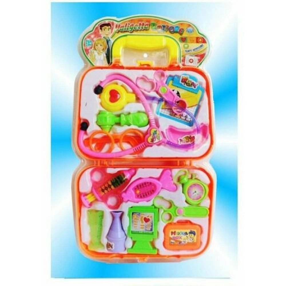 Trade Shop - Valigetta Dottore Con Accessori Forbici Stetoscopio Giocattolo Gioco Bambina -
