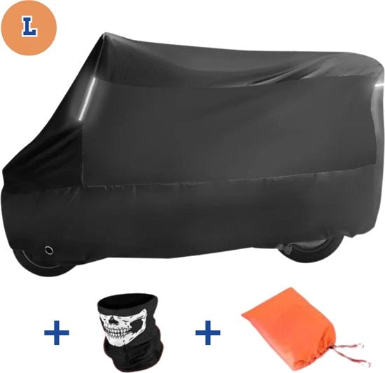 Motorhoes Universali per Esterno 220 x 95 x 110 cm - Coprimozzi Esterni Impermeabili + Tasca di Riposo + Filtro in più per Maschera - Nero