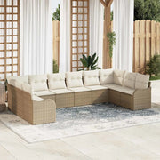 Set Divano da Giardino 10 pcs Beige e bianco polyrattan 3354550