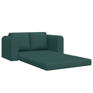 Divano Letto 2-in-1 Verde Scuro 148x71x83 cm Tessuto