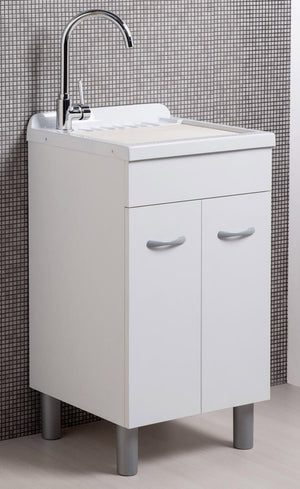 Mobile Lavatoio in ABS 50x40x88 cm 2 Ante Ambrosini Doris Bianco Opaco