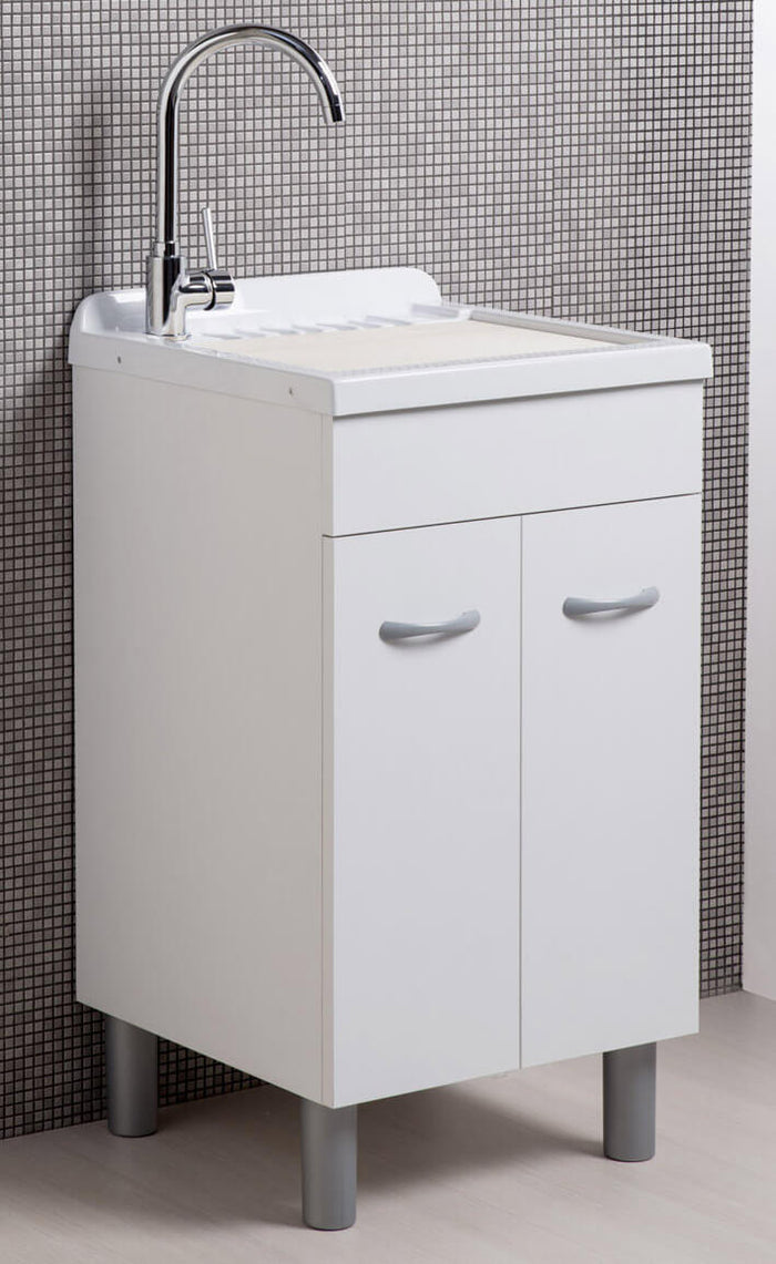 Mobile Lavatoio in ABS 50x40x88 cm 2 Ante Ambrosini Doris Bianco Opaco