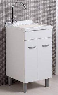 Mobile Lavatoio in ABS 50x50x88 cm 2 Ante Ambrosini Doris Bianco Opaco