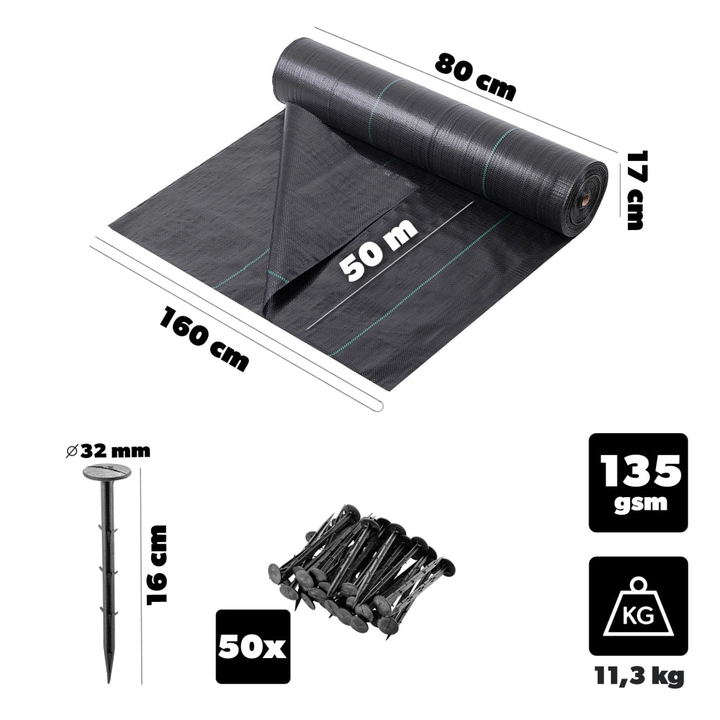 KADAX Agrotkanina 135gsm P25710 1.6 x 50m K16405