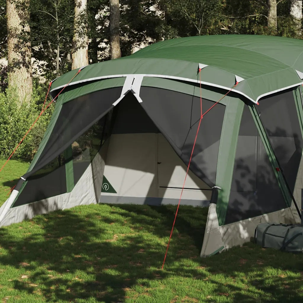 Tenda da Campeggio con Portico per 4 Persone-Tenda per Escursionismo Verde Impermeabile 606154
