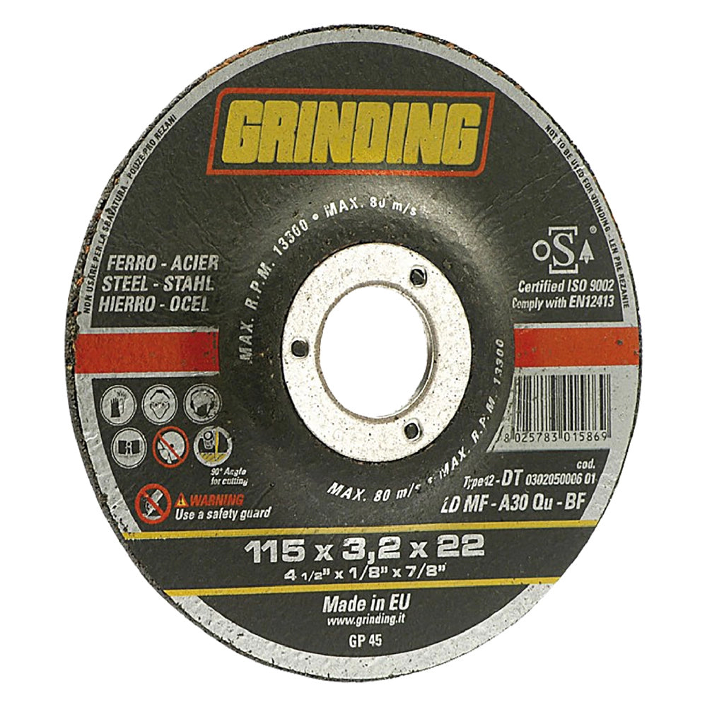 MOLA ABRASIVA PER FERRO ø 115 x 3,2- 50 pezzi  - GRINDING