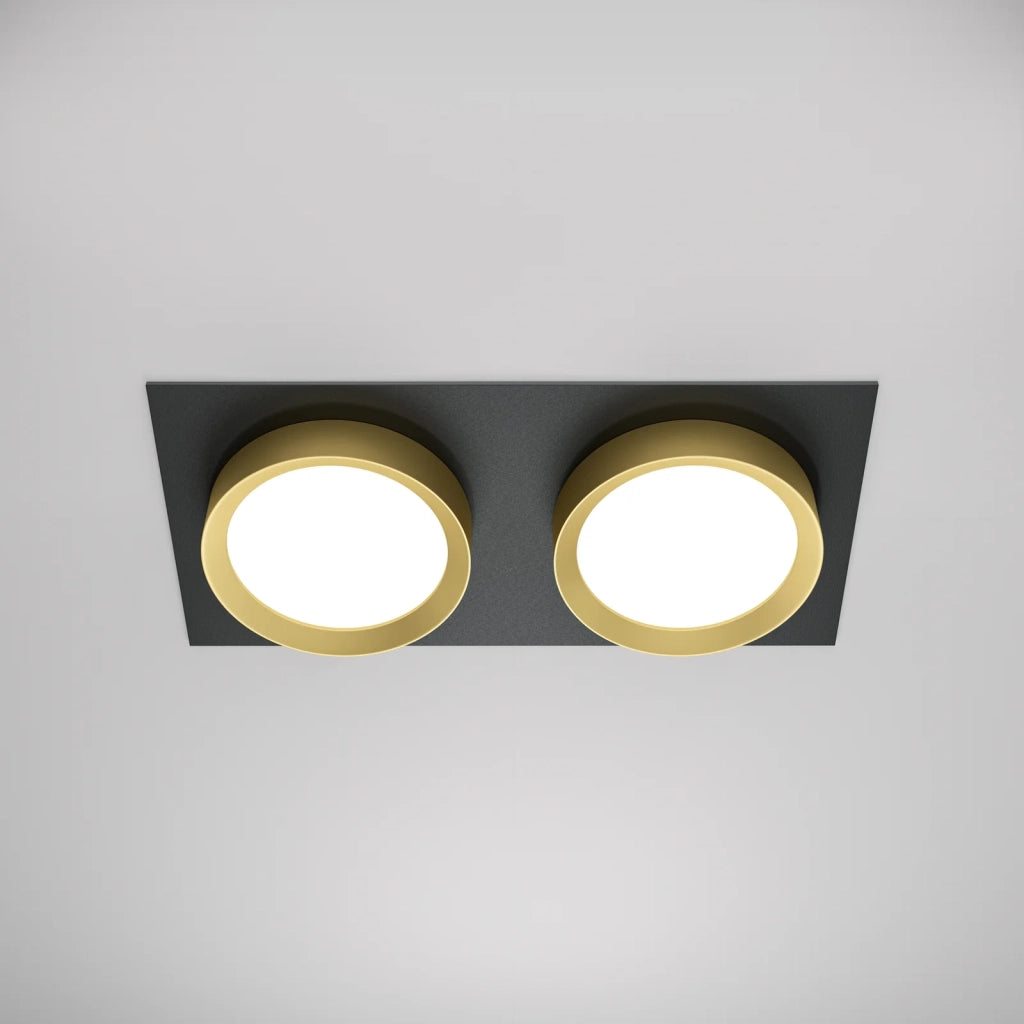 Maytoni lampada da incasso Hoop 2 luci GX53 nero alluminio