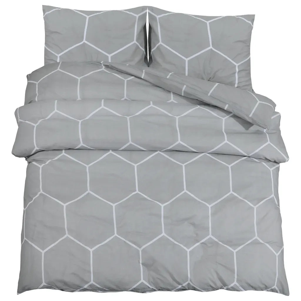 Set Copripiumino Grigio 240x220 cm in Cotone 136449