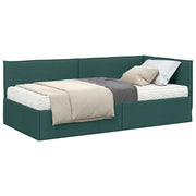 Letto singolo | Letto per adulti | Struttura Letto Angolare con Materasso 2 pcs Verde Velluto