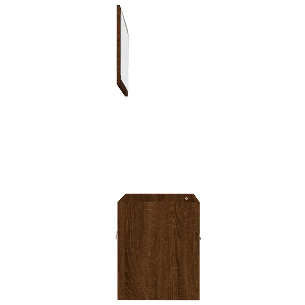 Set Mobili da Bagno | Armadio da bagno 2 pz Rovere Marrone in Legno Multistrato