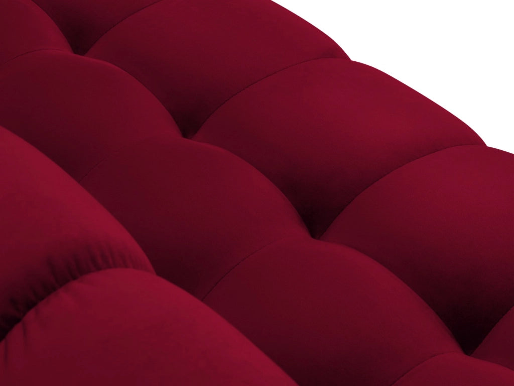 Cosmopolitan Design - Divano angolare sinistro "Bali" 5 posti in velluto rosso 