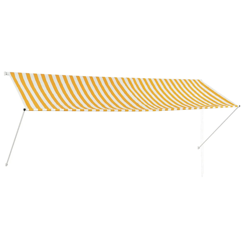 Tenda da Sole Retrattile 350x150 cm Giallo e Bianco cod mxl 22769
