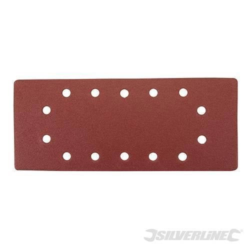 Fogli di levigatura 1/2 a fissaggio strappo pre-forati in ossido di alluminio varie grane silverline - 10 pezzi / 120