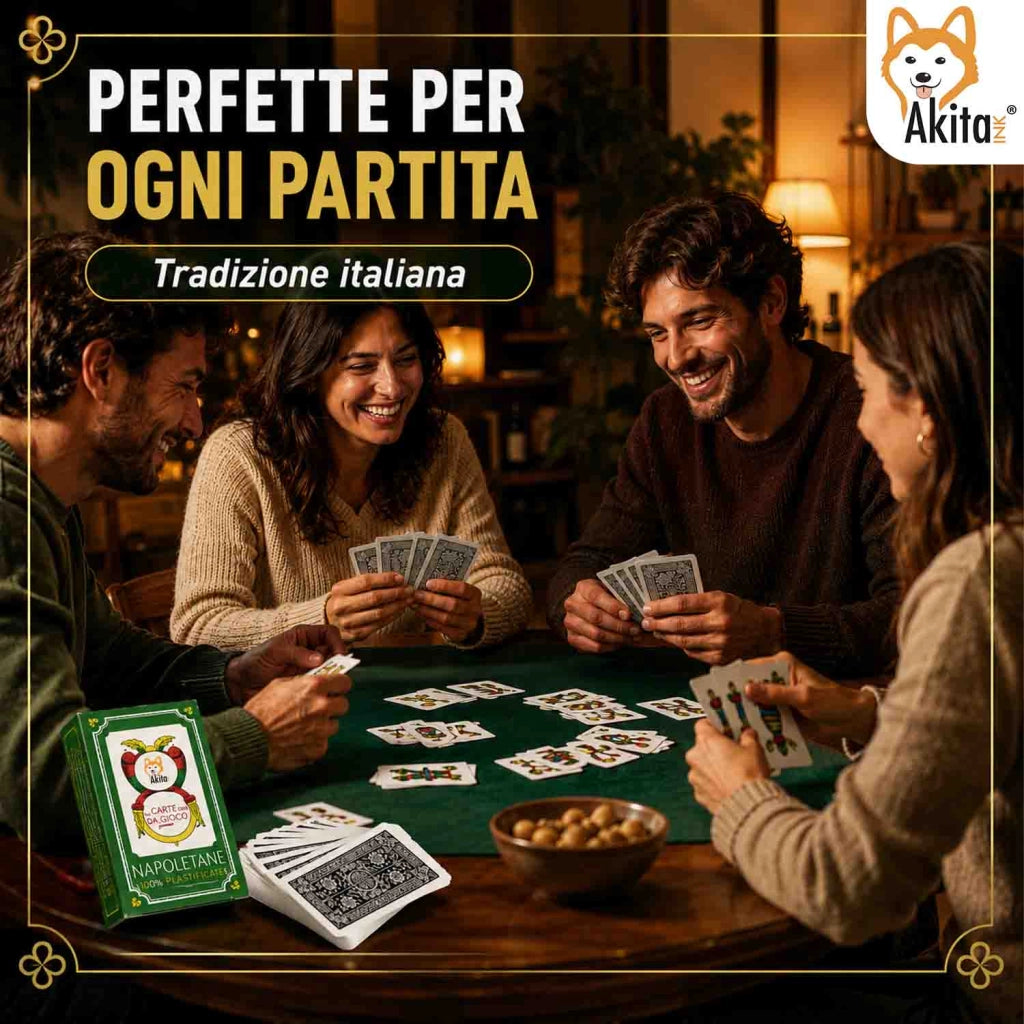 Akitaink 12 Mazzi Carte Napoletane Plastificate da Gioco
