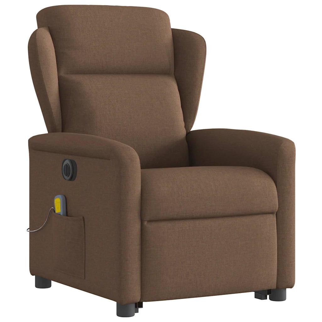 Poltrona Alzapersona Massaggiante Elettrica Marrone Tessuto 3303168