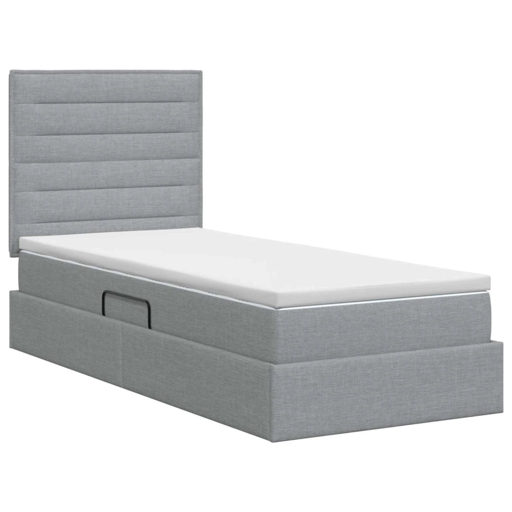 Letto con contenitore e materasso Grigio Chiaro 100 x 200 cm 3459420